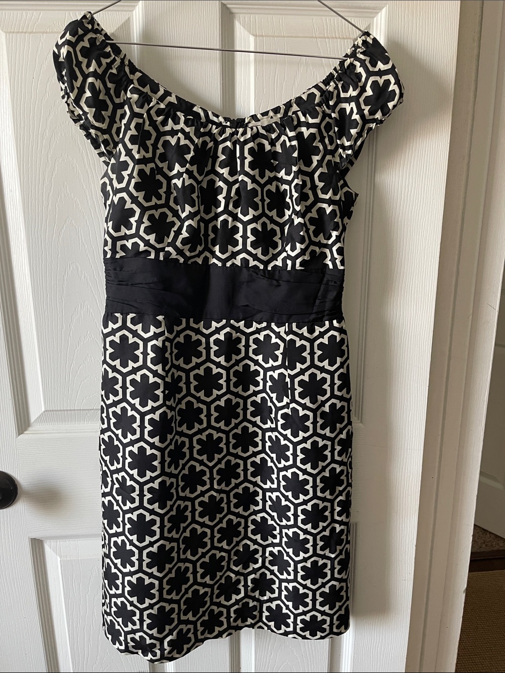 Vintage Milly Black and White scoop neck party dress